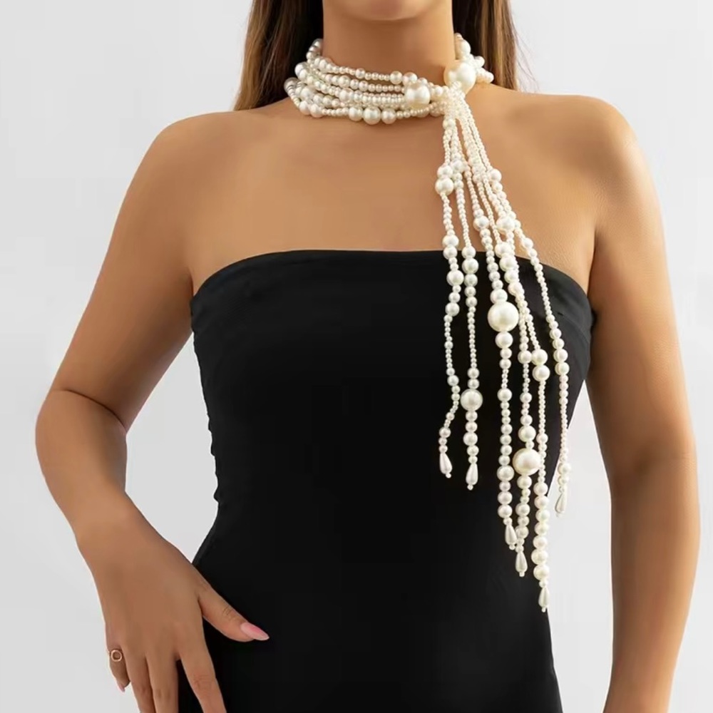 Pearl Tassel Multilayer Necklace